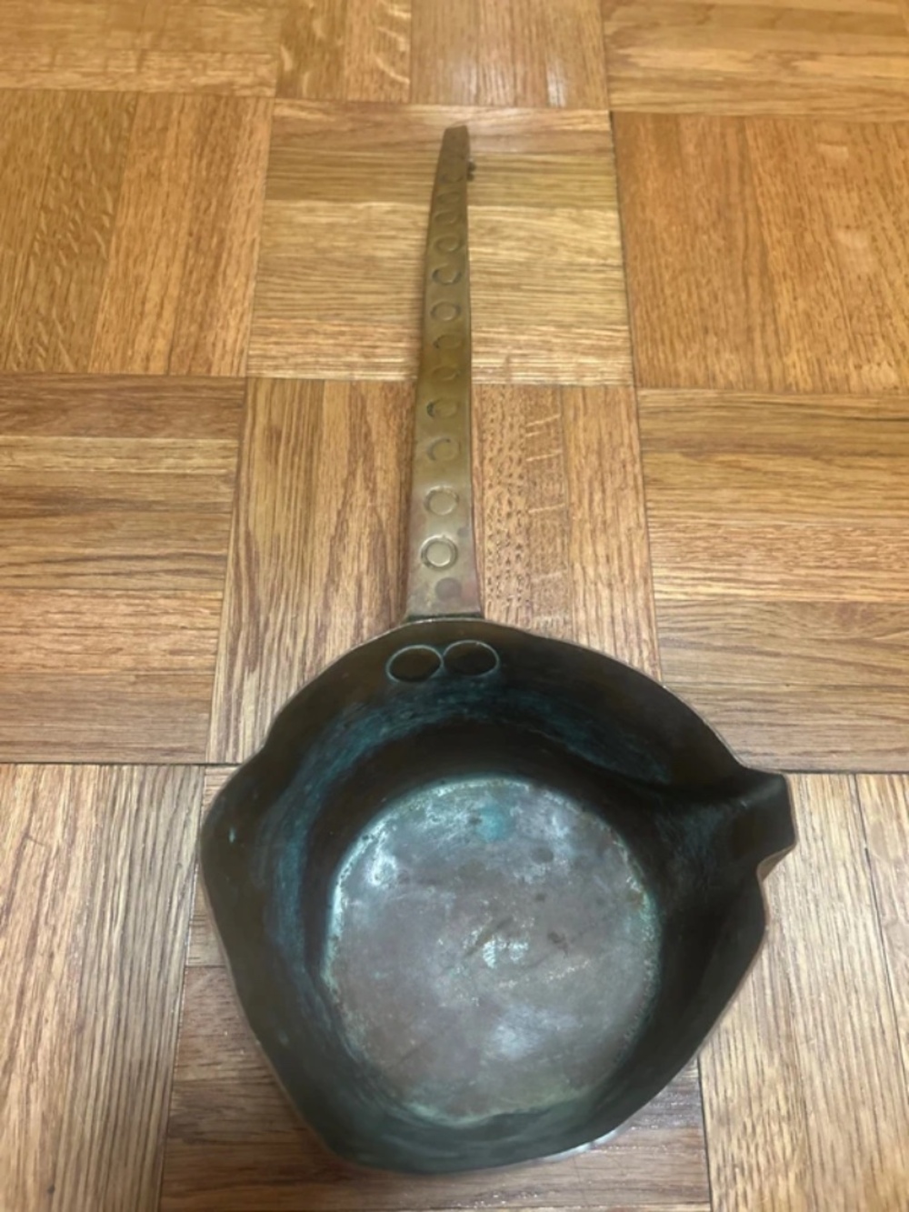 Antique Vintage Hand Forged Copper Pouring Spout Farmhouse Deco Pot Dipper Ladle